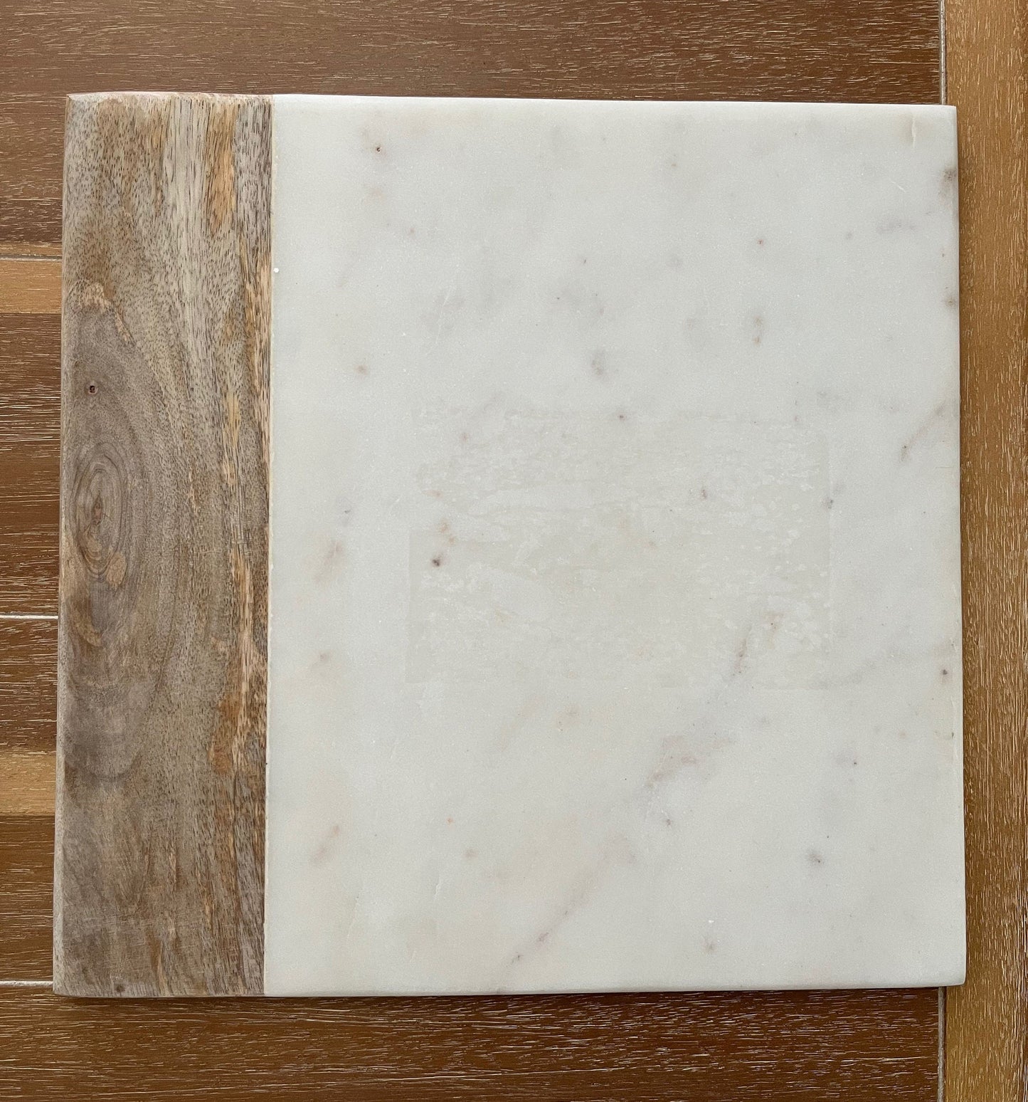 Custom Marble Cutting Board with Wood Accent